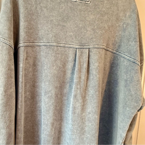 Aerie Light Heathered Blue Oversized Lumberjane Fleece - Picture 6 of 6